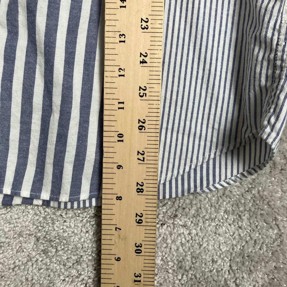 JCrew Broken-In Oxford Shirt Men's Large Blue White Stripe Slim Fit Button Down - Picture 9 of 14